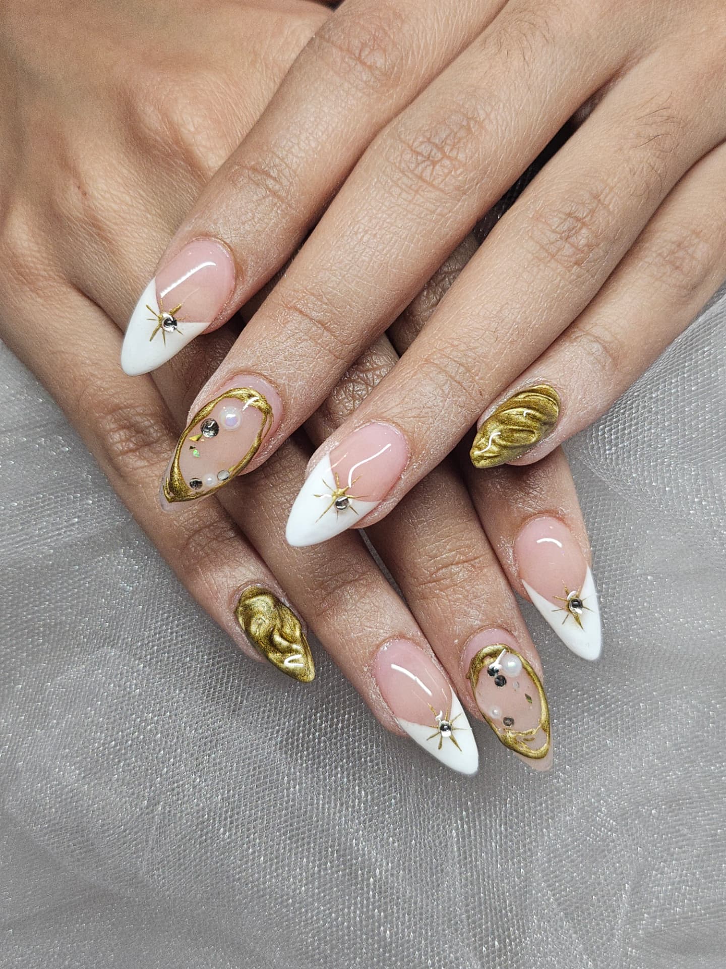 Gilded Starlight French — Gel with Design