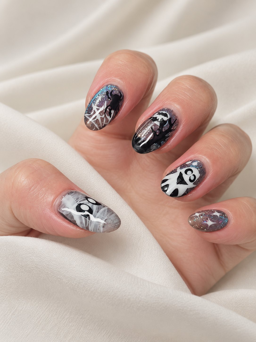 Halloween Spooky Nails — Gel with Design